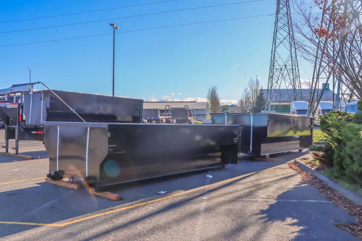 Roll-off dumpster ready for waste disposal at job site for 12 Yard Dumpster Rental in Robertsdale